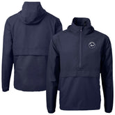 New York Mets Cutter & Buck Charter Eco Recycled Anorak Half-Zip Hoodie Jacket Outlet