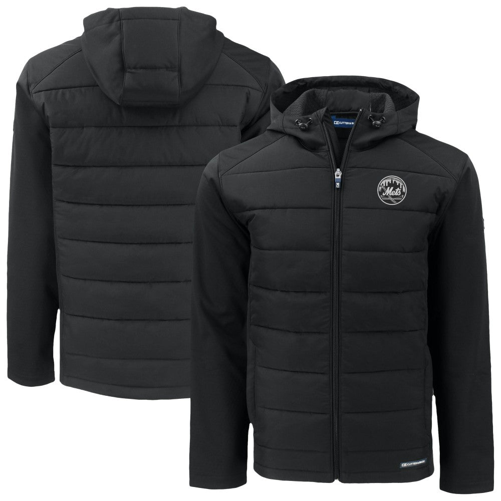 New York Mets Cutter & Buck Evoke Hybrid Eco Softshell Recycled Full-Zip Hooded Jacket Sale