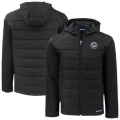 New York Mets Cutter & Buck Evoke Hybrid Eco Softshell Recycled Full-Zip Hooded Jacket Sale
