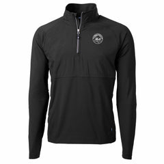New York Mets Cutter & Buck Adapt Eco Hybrid Raglan DryTec Quarter-Zip Jacket for sale