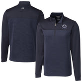 New York Mets Cutter & Buck Traverse Eco Stripe Tri-Blend DryTec Quarter-Zip Jacket for sale