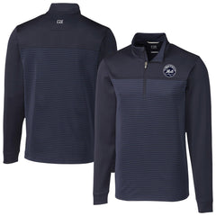New York Mets Cutter & Buck Traverse Eco Stripe Tri-Blend DryTec Quarter-Zip Jacket for sale
