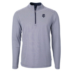 Minnesota Twins Cutter & Buck Virtue Eco Pique Micro Stripe Quarter-Zip Jacket Outlet