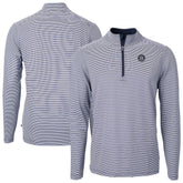 Seattle Mariners Cutter & Buck Virtue Eco Pique Micro Stripe Quarter-Zip Jacket Outlet