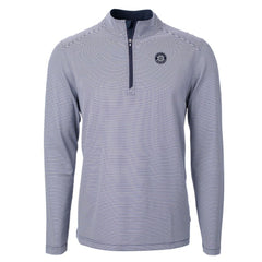 Seattle Mariners Cutter & Buck Virtue Eco Pique Micro Stripe Quarter-Zip Jacket Outlet