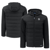 New York Yankees Cutter & Buck Big & Tall Evoke Hybrid Eco Softshell Recycled Full-Zip Hooded PrimaLoft Jacket for sale