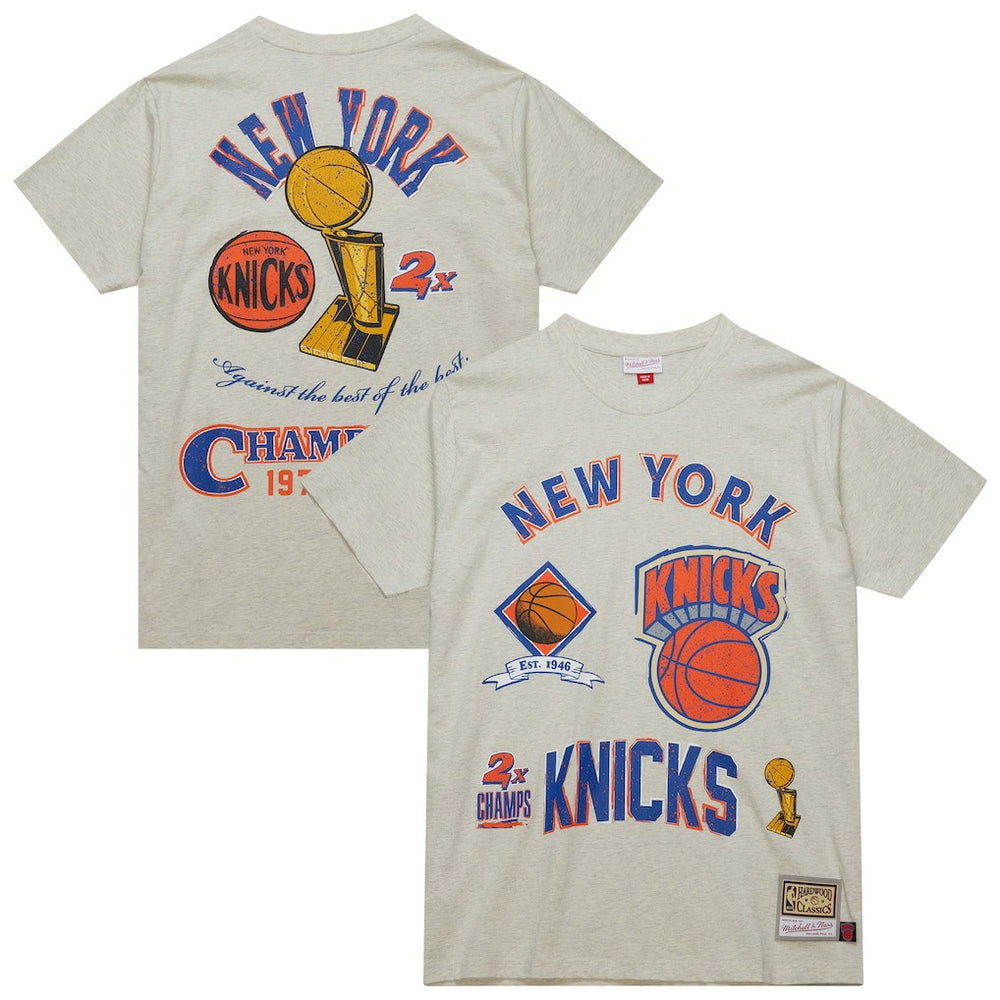 Mitchell & Ness New York Knicks Hardwood Classics Legacy Defined Retro Championship T-Shirt Oatmeal