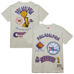 Mitchell & Ness Philadelphia 76ers Hardwood Classics Legacy Defined Retro Championship T-Shirt Oatmeal