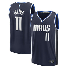 Fanatics Kyrie Irving Dallas Mavericks Fast Break Replica Player Jersey Statement Editi- Navy
