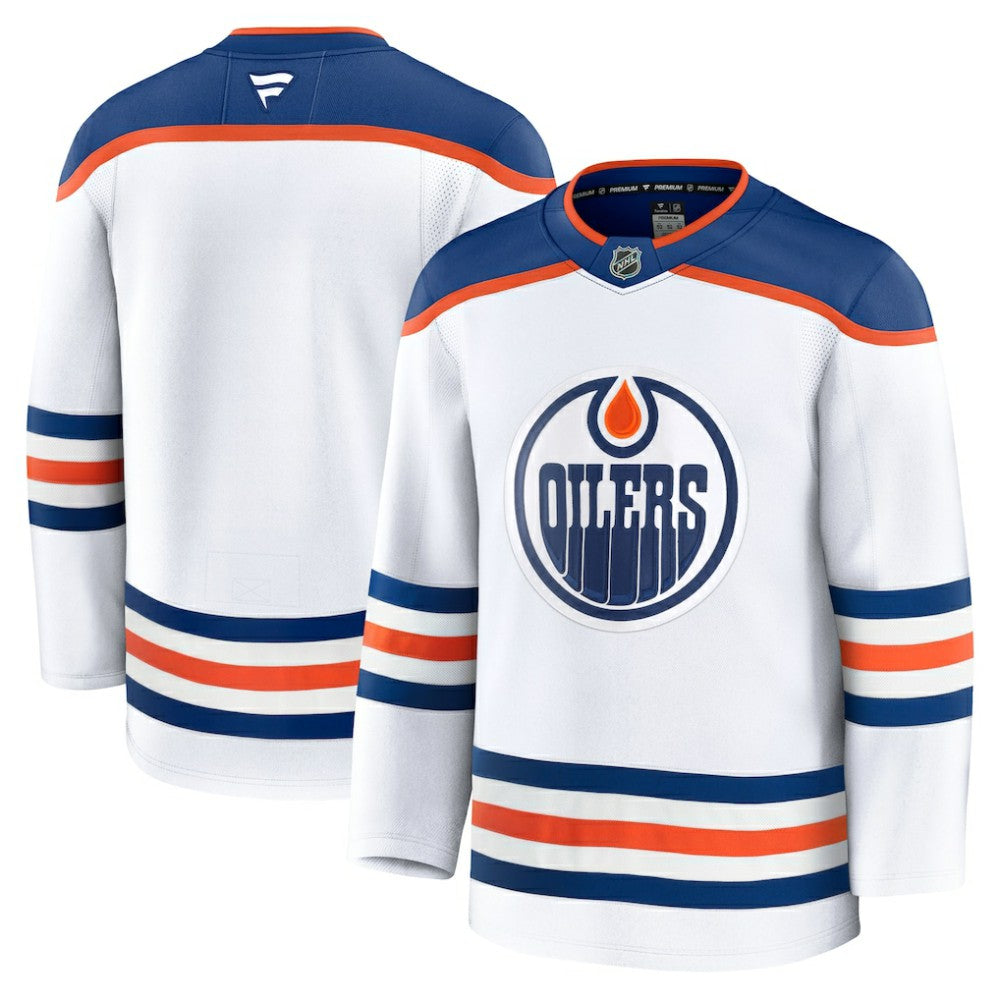 Edmonton Oilers Fanatics Away Premium Jersey - White | Fanatics Lifestyle