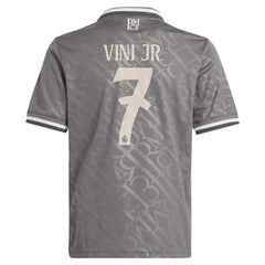Adidas - Vini Jr. Real Madrid Originals Youth 2024/25 Third Replica Player Jersey - Charcoal
