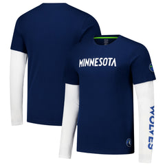 Minnesota Timberwolves Stadium Essentials Unisex Spectator Twofer Long Sleeve T-Shirt Navy