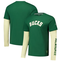 Milwaukee Bucks Stadium Essentials Unisex Spectator Twofer Long Sleeve T-Shirt Hunter Green
