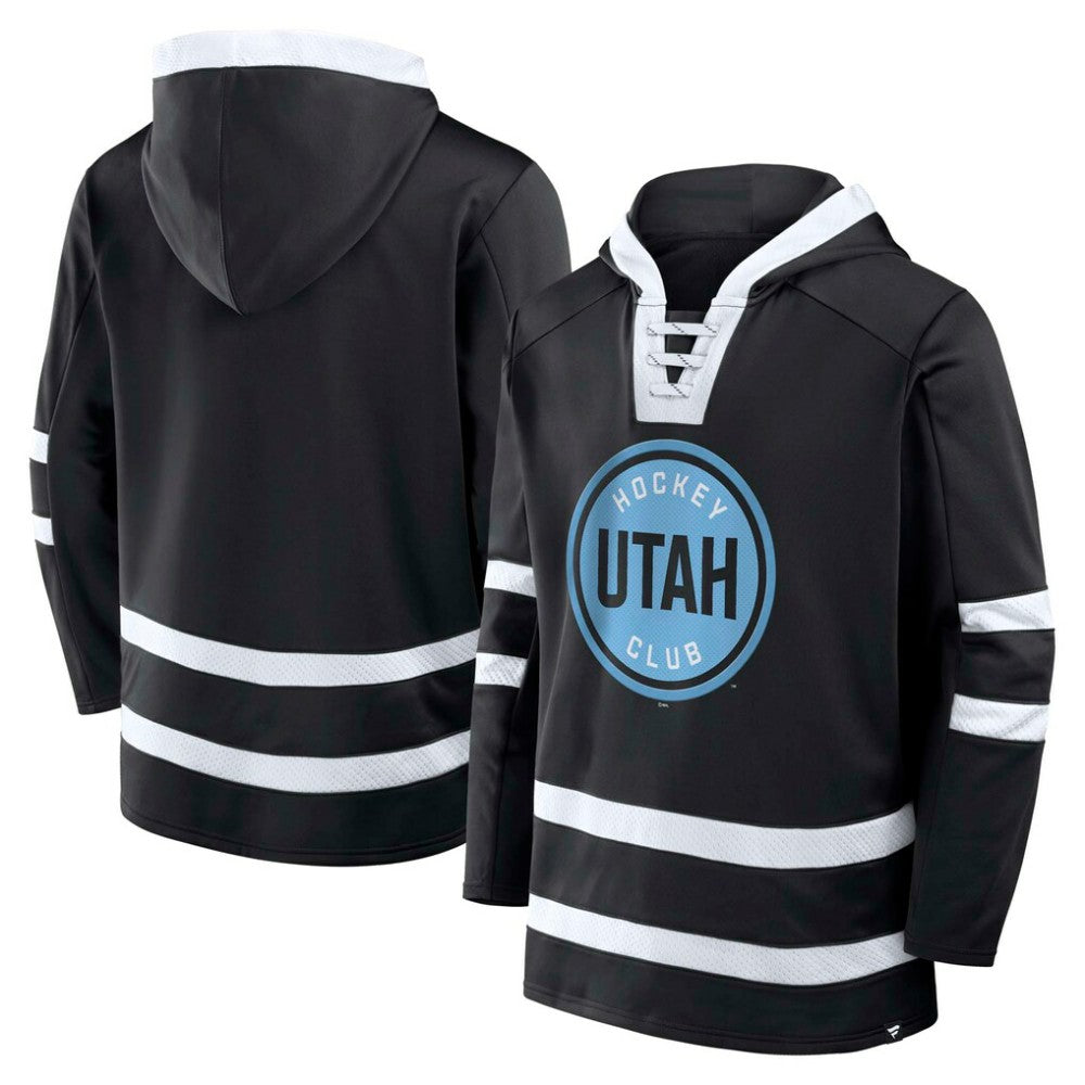 Utah Mammoth Fanatics Inside Line Pullover Hoodie - Black | Fanatics Lifestyle