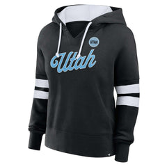 Utah Mammoth Fanatics Women's Oversized Seize V-Neck Pullover Hoodie - Black | Fanatics Clearance