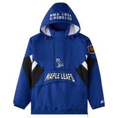 Toronto Maple Leafs OVO x Starter Half-Zip Hooded Jacket - Blue | NHL on sale