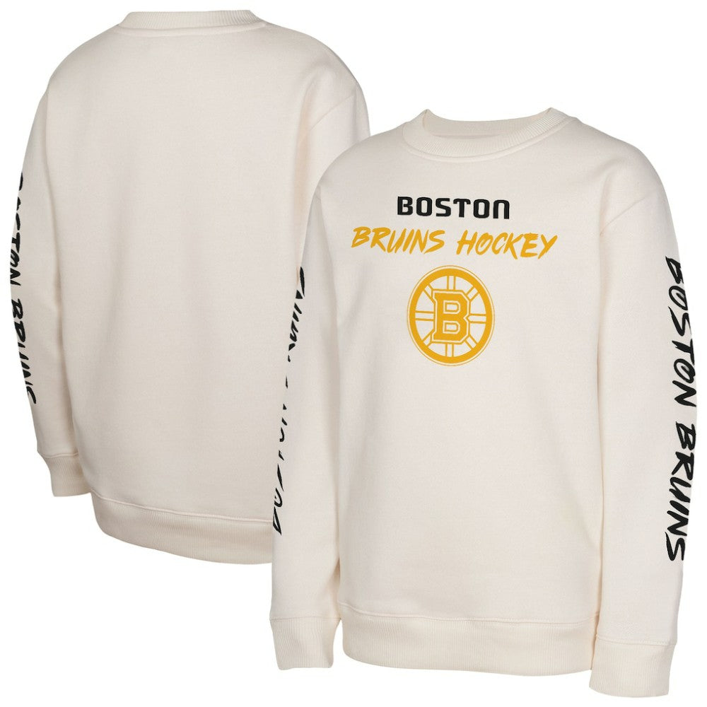 Boston Bruins Youth Star Power Pullover Sweatshirt - Cream | NHL on sale