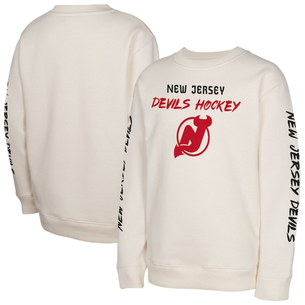 New Jersey Devils Youth Star Power Pullover Sweatshirt - Cream | NHL online
