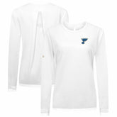 St. Louis Blues Levelwear Women's Sequoia Primary Logo Long Sleeve T-Shirt - White | NHL on sale
