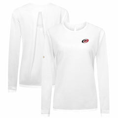 Carolina Hurricanes Levelwear Women's Sequoia Primary Logo Long Sleeve T-Shirt - White | NHL Lifestyle