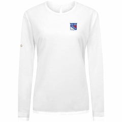 New York Rangers Levelwear Women's Sequoia Primary Logo Long Sleeve T-Shirt - White | NHL Lifestyle
