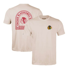 Chicago Blackhawks Levelwear Richmond Stained Glass T-Shirt - Khaki | NHL sale