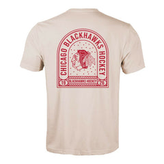 Chicago Blackhawks Levelwear Richmond Stained Glass T-Shirt - Khaki | NHL sale
