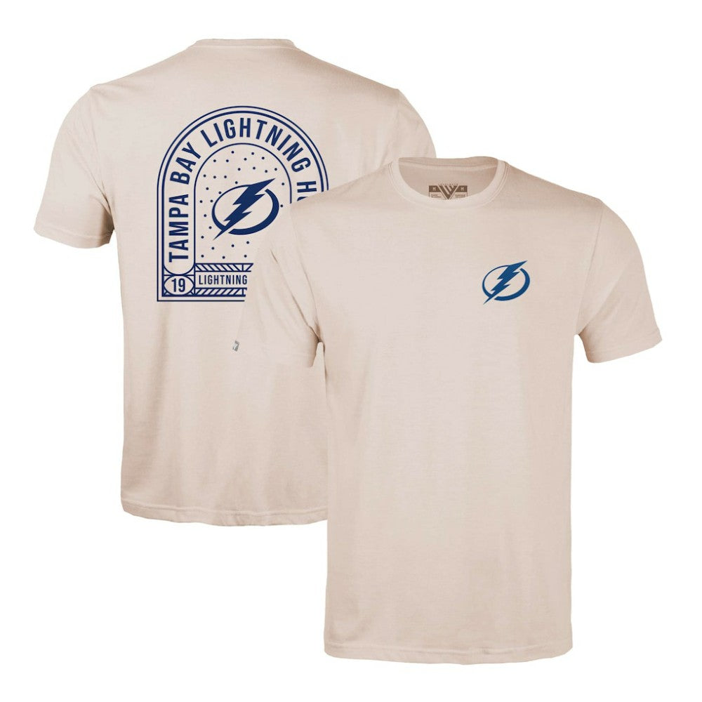 Tampa Bay Lightning Levelwear Richmond Stained Glass T-Shirt - Khaki | NHL Clearance