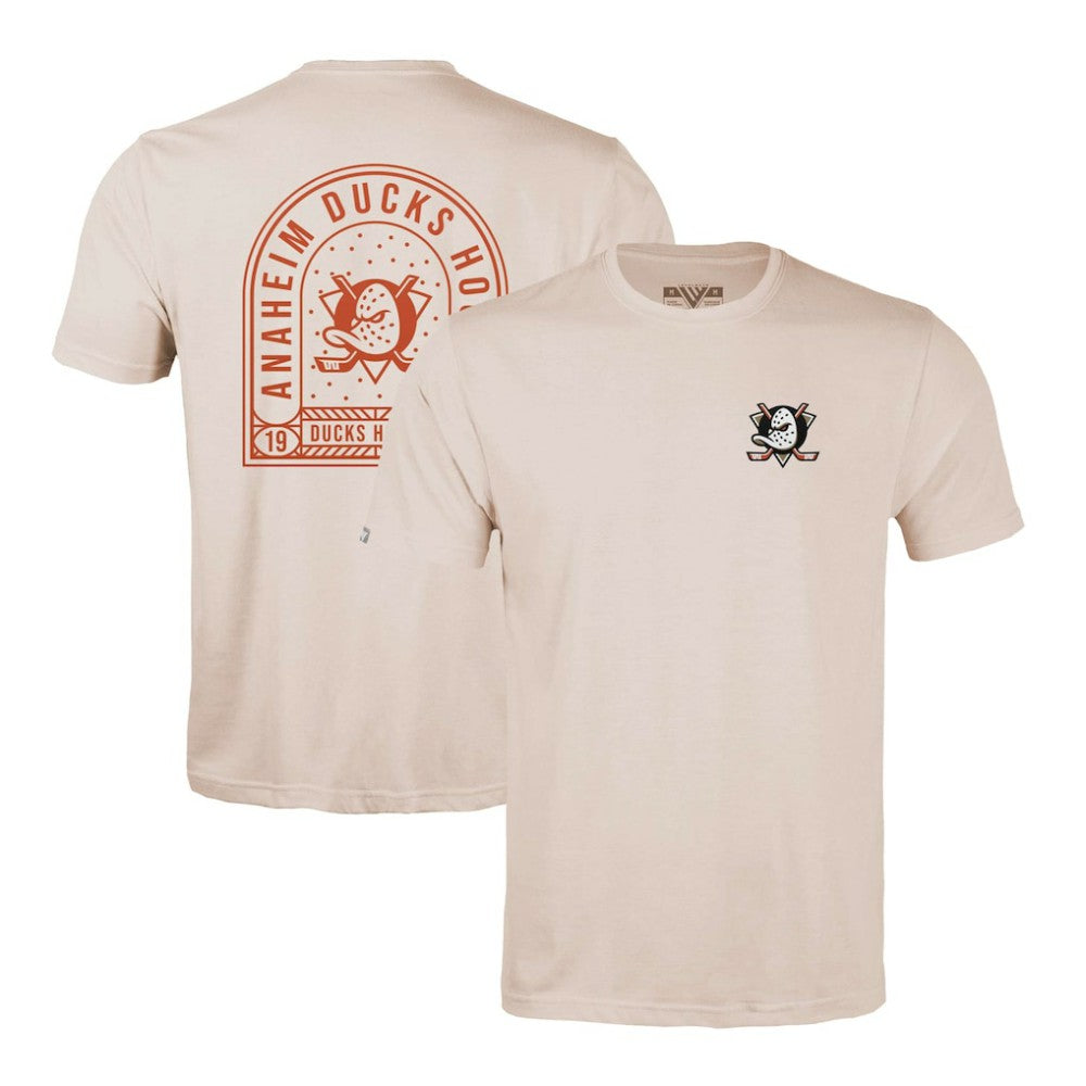 Anaheim Ducks Levelwear Richmond Stained Glass T-Shirt - Khaki | NHL sale