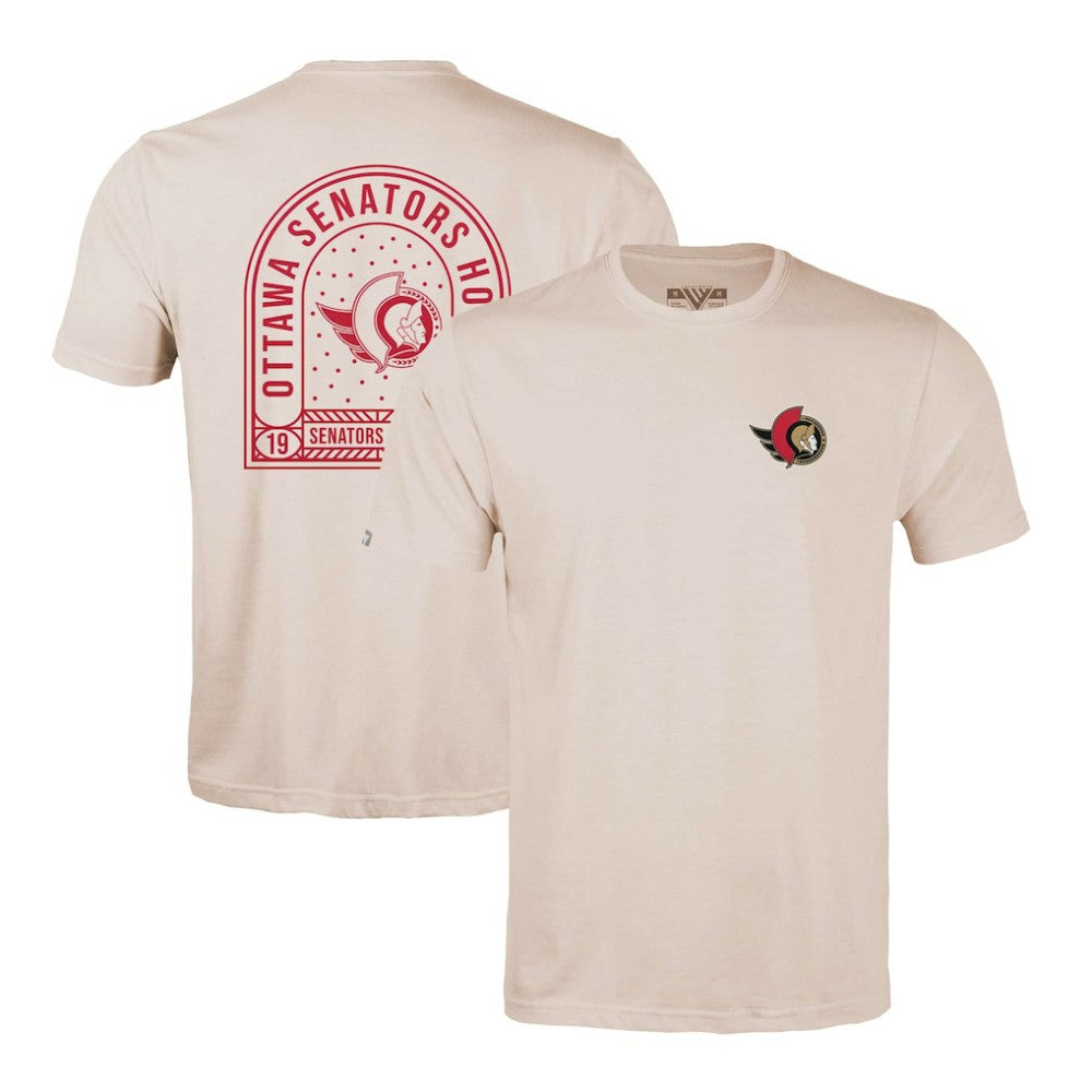 Ottawa Senators Levelwear Richmond Stained Glass T-Shirt - Khaki | NHL Clearance