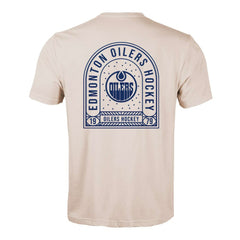 Edmonton Oilers Levelwear Richmond Stained Glass T-Shirt - Khaki | NHL Lifestyle