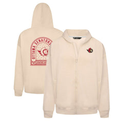 Ottawa Senators Levelwear Uphill Stained Glass Full-Zip Hoodie Jacket - Khaki | NHL discount