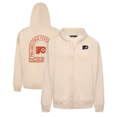 Philadelphia Flyers Levelwear Uphill Stained Glass Full-Zip Hoodie Jacket - Khaki | NHL Lifestyle