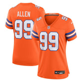 Zach Allen Denver Broncos Women's Mile High Collection 1977 Throwback Player Game Jersey - Orange - Nike