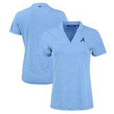 Atlanta Braves Cutter & Buck Women's Forge Stretch Blade DryTec V-Neck Polo Outlet