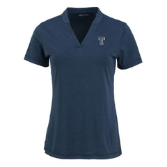 Texas Rangers Cutter & Buck Women's Forge Stretch Blade DryTec V-Neck Polo for sale