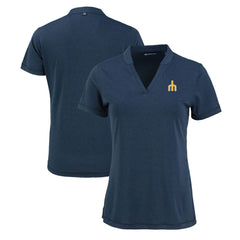 Seattle Mariners Cutter & Buck Women's Forge Stretch Blade DryTec V-Neck Polo Outlet