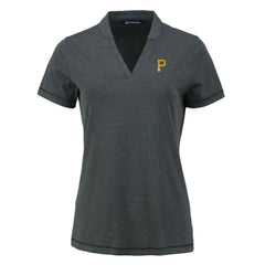 Pittsburgh Pirates Cutter & Buck Women's Forge Stretch Blade DryTec V-Neck Polo for sale