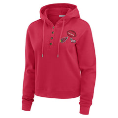 Arizona Cardinals WEAR by Erin Andrews Women's Plus Size Waffle Hoodie Pullover Top - Cardinal - NFL