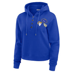 Los Angeles Rams WEAR by Erin Andrews Women's Plus Size Waffle Hoodie Pullover Top - Royal - NFL