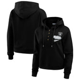 Las Vegas Raiders WEAR by Erin Andrews Women's Plus Size Waffle Hoodie Pullover Top - Black - NFL