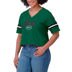 New York Jets WEAR by Erin Andrews Women's Plus Size Color Block Boxy T-Shirt - Green/White - NFL