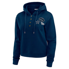 Dallas Cowboys WEAR by Erin Andrews Women's Plus Size Waffle Hoodie Pullover Top - Navy - NFL