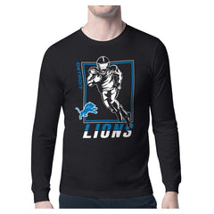 Detroit Lions Starter Player Grid Graphic Long Sleeve T-Shirt - Black - NFL