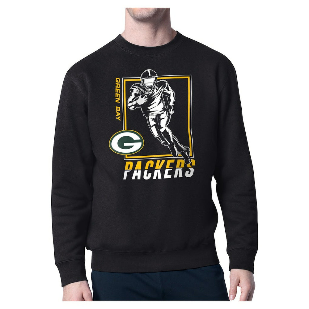 Green Bay Packers Starter Player Grid Pullover Sweatshirt - Black - NFL