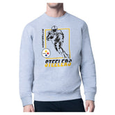 Pittsburgh Steelers Starter Player Grid Pullover Sweatshirt - Heather Gray - NFL