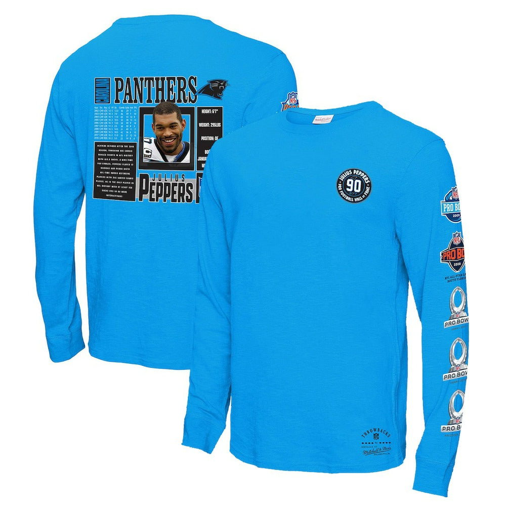 Julius Peppers Carolina Panthers Pro Bowl Long Sleeve T-Shirt – Blue - Mitchell & Ness