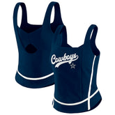 Dallas Cowboys WEAR by Erin Andrews Women's Square Neck Tank Top - Navy - NFL