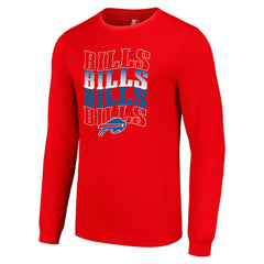 Buffalo Bills Starter Team Name Graphic Long Sleeve T-Shirt - Red - NFL