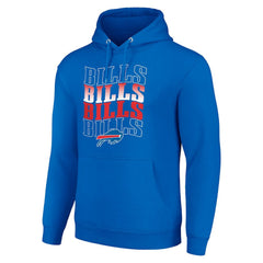 Buffalo Bills Starter Four Team Name Logo Fleece Pullover Hoodie - Royal - NFL